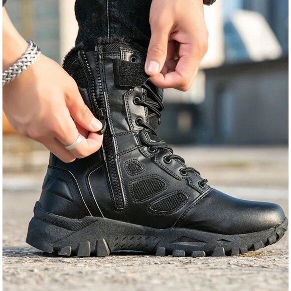 (F2) Men Wear-Resistant Tactical Training and Combat Boots for Outdoor Hiking,40 - Picture 3 of 16